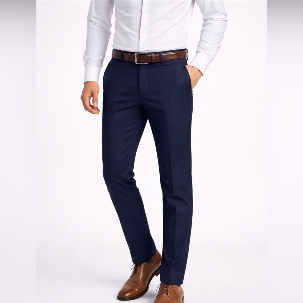 Plaid & Plain Slim Fit Dress Pants – Men’s size 32x30 Navy Blue –– NWT(A452)✨